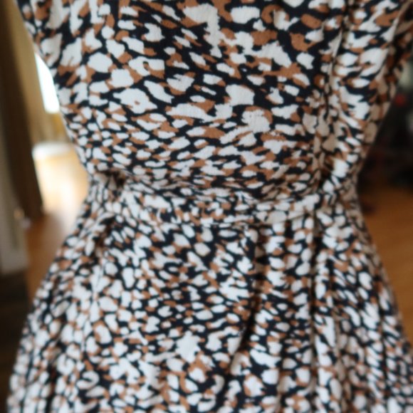 Free People French Quarter mini wrap ruffled wrap dress $128 in jet combo size L - Picture 11 of 16